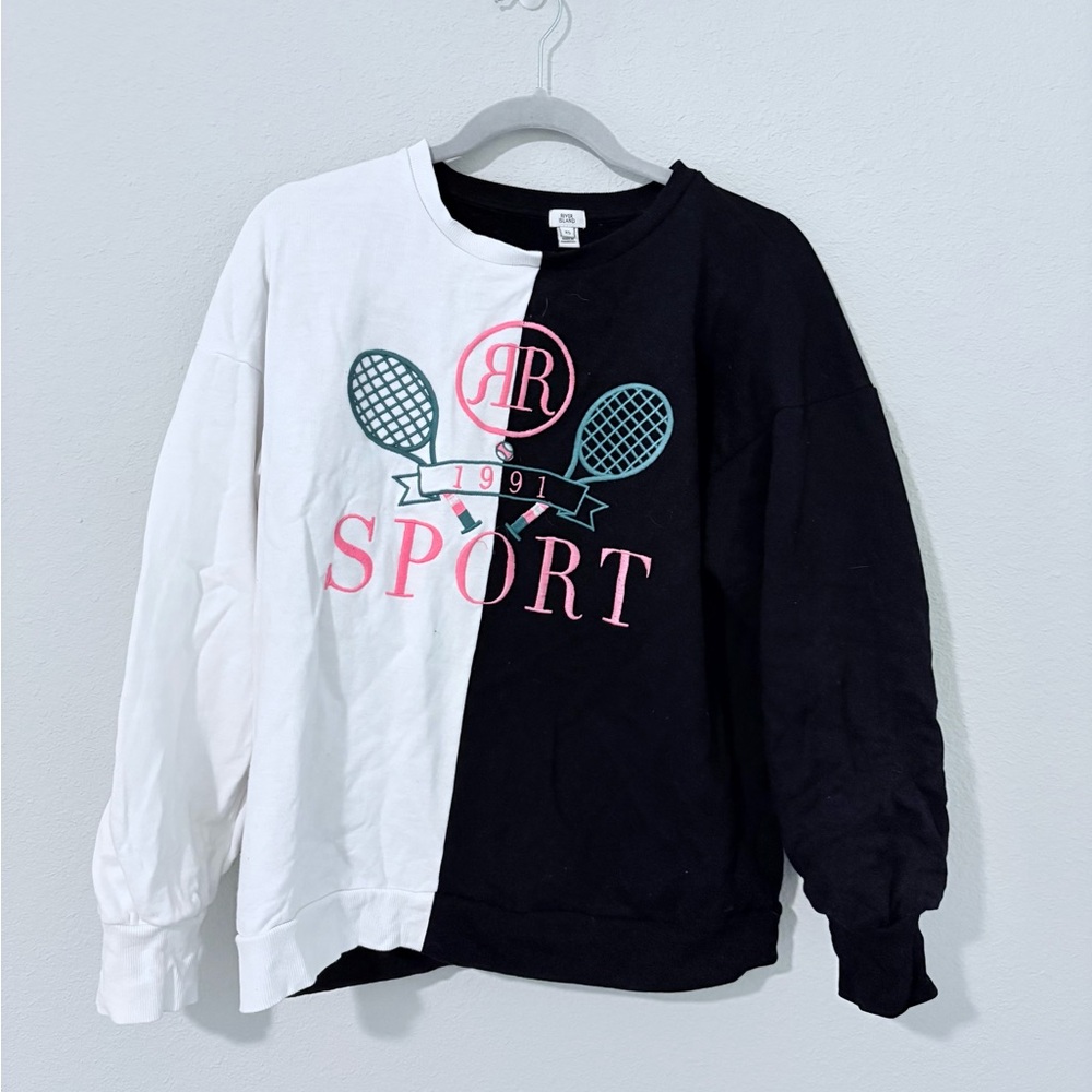 River Island Black and White Sport Sweatshirt